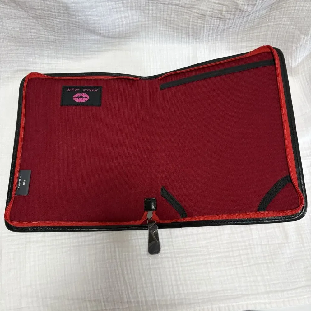 Betsey Johnson Ipad Portfolio Red/Black Tablet Cover